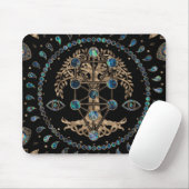 Kabbalah Der Baum des Lebens Abalone und Gold Mousepad (Mit Mouse)