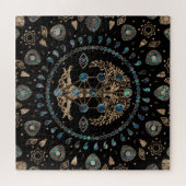 Kabbalah Der Baum des Lebens Abalone und Gold Puzzle (Horizontal)