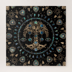 Kabbalah Der Baum des Lebens Abalone und Gold Puzzle