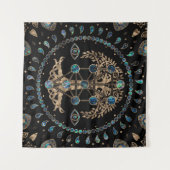 Kabbalah Der Baum des Lebens Abalone und Gold Wandteppich (Vorderseite (Horizontal))