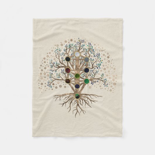 Kabbalah Der Baum des Lebens auf der Leinwand Fleecedecke (Vorderseite)