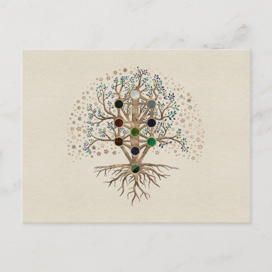 Kabbalah Der Baum des Lebens auf der Leinwand Postkarte (Vorderseite)