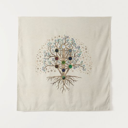 Kabbalah Der Baum des Lebens auf der Leinwand Wandteppich (Vorderseite)