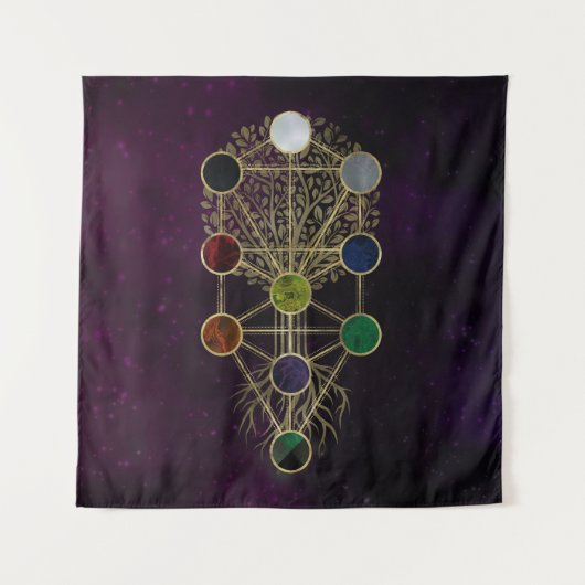 Kabbalah der Baum des Lebens - Etz Hayim Wandteppich (Vorderseite)