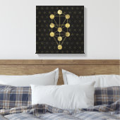 Kabbalah Der Baum des Lebens Gold auf schwarz Leinwanddruck (Insitu (Schlafzimmer))