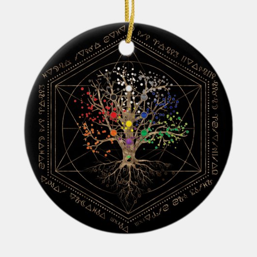 Kabbalah Der Baum des Lebens Keramik Ornament (Vorne)