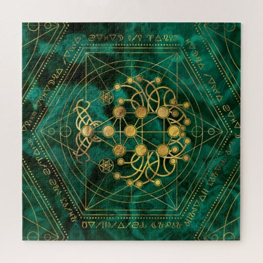 Kabbalah Der Baum des Lebens - Malachit Puzzle (Horizontal)