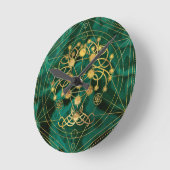 Kabbalah Der Baum des Lebens - Malachit Runde Wanduhr (Winkel)