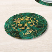 Kabbalah Der Baum des Lebens - Malachit Runder Pappuntersetzer (Angewinkelt)