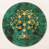 Kabbalah Der Baum des Lebens - Malachit Runder Pappuntersetzer (Vorderseite)