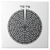 Kabbalistische Schöpfung Hebräisch Monochromatisch Fliese (Vorderseite)