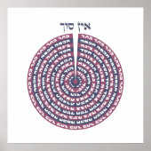 Kabbalistische Schöpfung - Tzimtzum & Hebräisch Se Poster (Vorne)