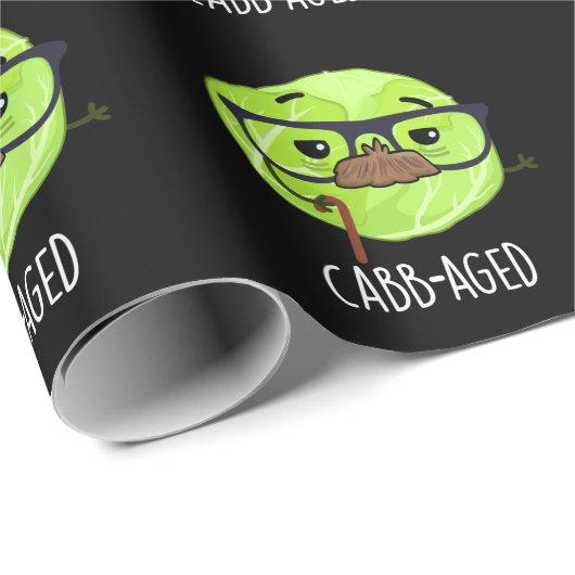 Kabbenalter Funny Old Veggie Cabbage Pun Dark BG Geschenkpapier (Rolleneckpunkt)