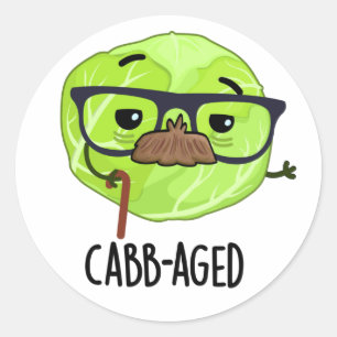 Kabbenalter Funny Old Veggie Cabbage Pun Runder Aufkleber