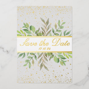KABEL Elegant & Modernes Gold Save the Date Folieneinladung