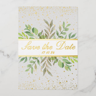 KABEL | Elegant & Modernes Gold Save the Date Folieneinladung