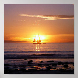 Kabel-Strand-Sonnenuntergang Poster