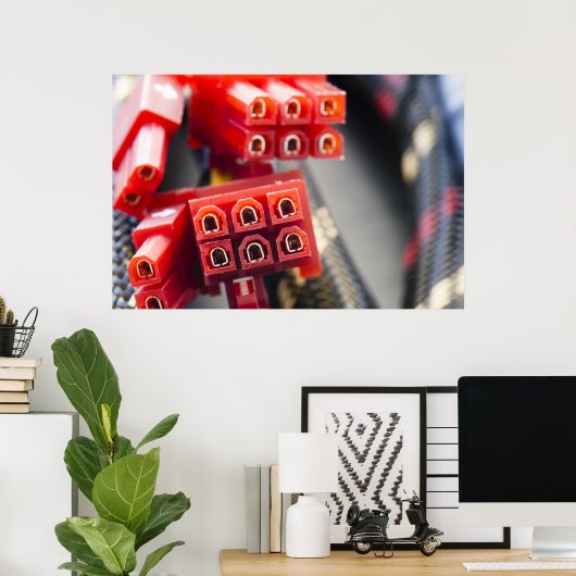 Kabelanschluss eines Computers Poster (Heimbüro)