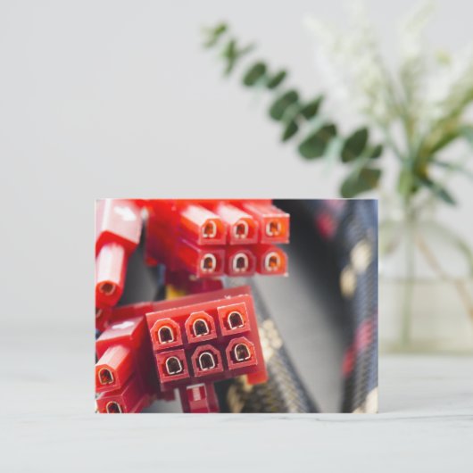 Kabelanschluss eines Computers Postkarte (Stehend Vorderseite)