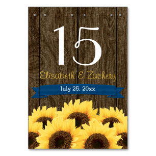 KABELBLAUE RUSTISCHE TISCHNUMMER-KARTE TISCHNUMMER