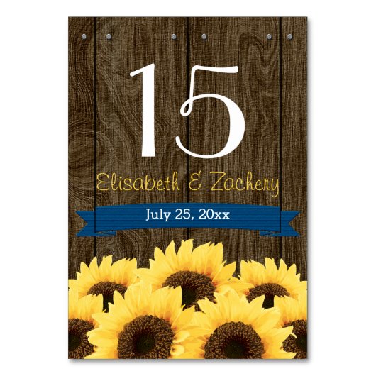 KABELBLAUE RUSTISCHE TISCHNUMMER-KARTE TISCHNUMMER (Rückseite)