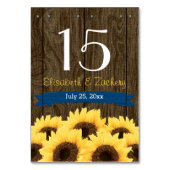 KABELBLAUE RUSTISCHE TISCHNUMMER-KARTE TISCHNUMMER (Vorderseite)