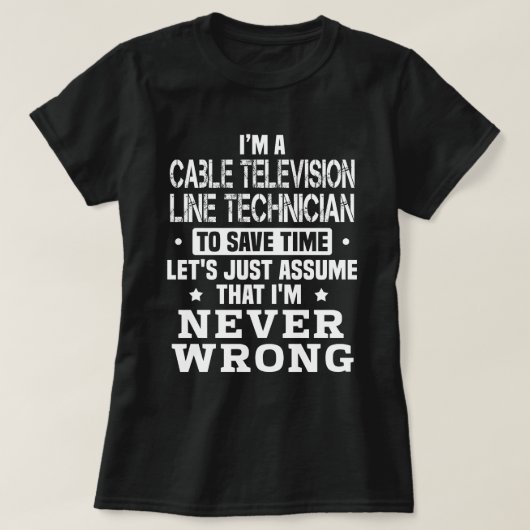 Kabelfernsehnetztechniker T-Shirt (Design vorne)