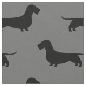 Kabelhaarige Dackel Hunde-Silhouetten-Muster Stoff (Nahaufnahme)