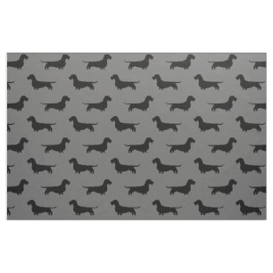 Kabelhaarige Dackel Hunde-Silhouetten-Muster Stoff