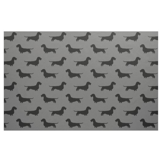 Kabelhaarige Dackel Hunde-Silhouetten-Muster Stoff (Fat Quarter (45,7 x 55,9 cm))