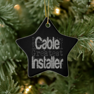 Kabelinstallateur Extraordinaire Keramik Ornament