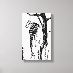 Kabeljau, auf einem Zweig hängen Leinwanddruck