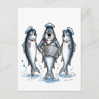 Kabeljau leitet Chanty-Chor in mariner Tintenillus