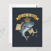 Kabeljau Rettete die Königin Postkarte (Vorne/Hinten)