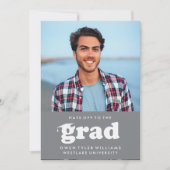 KABELRETRO HAT SICH AN DER GRAD FOTO GRAD INVITE EINLADUNG (Vorderseite)