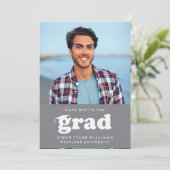 KABELRETRO HAT SICH AN DER GRAD FOTO GRAD INVITE EINLADUNG (Stehend Vorderseite)