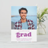 KABELRETRO HAT SICH AN DER GRAD FOTO GRAD INVITE EINLADUNG (Stehend Vorderseite)