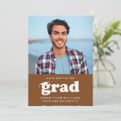 KABELRETRO HAT SICH AN DER GRAD FOTO GRAD INVITE EINLADUNG (Stehend Vorderseite)