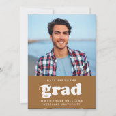 KABELRETRO HAT SICH AN DER GRAD FOTO GRAD INVITE EINLADUNG (Vorderseite)