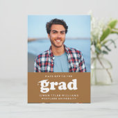 KABELRETRO HAT SICH AN DER GRAD FOTO GRAD INVITE EINLADUNG (Stehend Vorderseite)