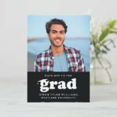 KABELRETRO HAT SICH AN DER GRAD FOTO GRAD INVITE EINLADUNG (Stehend Vorderseite)