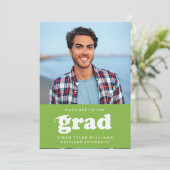 KABELRETRO HAT SICH AN DER GRAD FOTO GRAD INVITE EINLADUNG (Stehend Vorderseite)