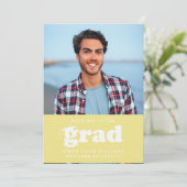 KABELRETRO HAT SICH AN DER GRAD FOTO GRAD INVITE EINLADUNG (Stehend Vorderseite)