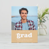 KABELRETRO HAT SICH AN DER GRAD FOTO GRAD INVITE EINLADUNG (Stehend Vorderseite)