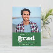 KABELRETRO HAT SICH AN DER GRAD FOTO GRAD INVITE EINLADUNG (Stehend Vorderseite)