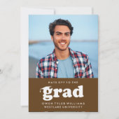 KABELRETRO HAT SICH AN DER GRAD FOTO GRAD INVITE EINLADUNG (Vorderseite)