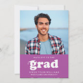 KABELRETRO HAT SICH AN DER GRAD FOTO GRAD INVITE EINLADUNG (Vorderseite)