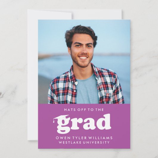 KABELRETRO HAT SICH AN DER GRAD FOTO GRAD INVITE EINLADUNG (Vorderseite)