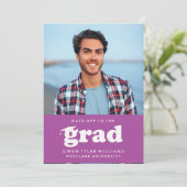 KABELRETRO HAT SICH AN DER GRAD FOTO GRAD INVITE EINLADUNG (Stehend Vorderseite)