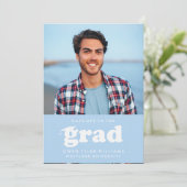 KABELRETRO HAT SICH AN DER GRAD FOTO GRAD INVITE EINLADUNG (Stehend Vorderseite)